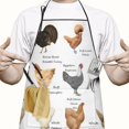 thumbnail image 2 of White Chicken Breed Pattern Apron-Garden Aprons for Women with Pockets-Cotton Linen Waterproof Kitchen Cooking Gardening Aprons Adjustable for Kitchen,Cooking,BBQ and Salon 33x27 Inch, 2 of 7