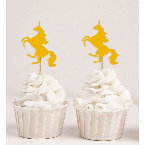 Darling Souvenir, Unicorn Cupcake Toppers, Birthday/ Wedding/ Bay Shower Party Dessert Decorations - Pack Of 20