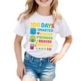 thumbnail image 2 of Letdown 100 Days of School Preppy 100th Day of School Kids T-Shirt For Toddler And Teens Cute Cartoon Print Crew Neck Comfy Summer Top (White,12-13 Years), 2 of 4