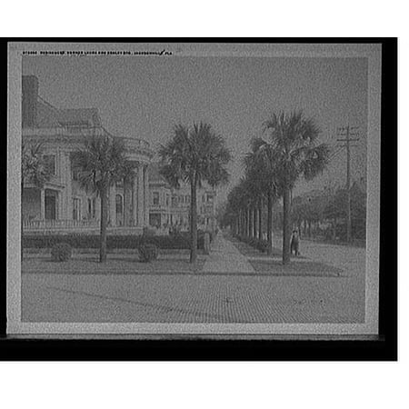 Historic Print, Residences, corner [of] Laura and Ashley Sts., Jacksonville, Fla., 16" x 20"