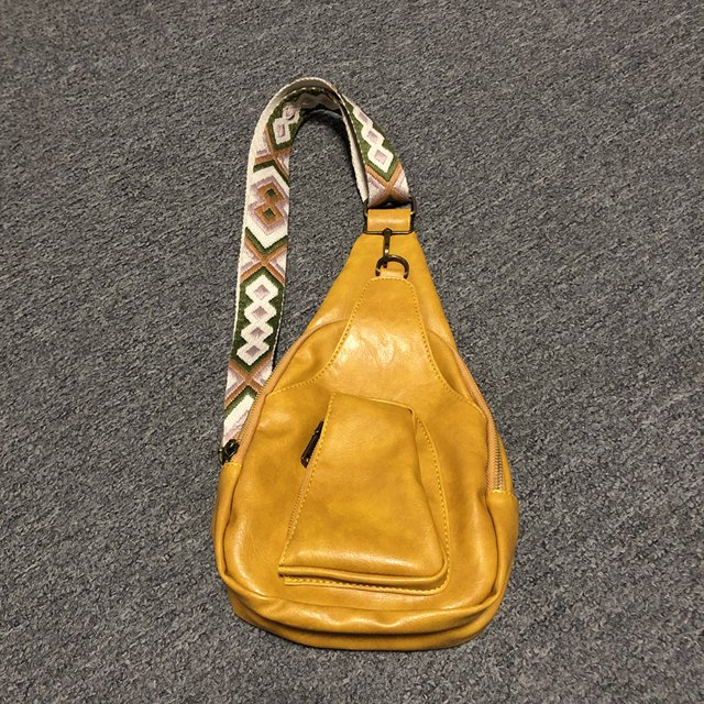 Bolso de cuero para mujer, bolso de cuero, riñonera, bolso pequeño, crossbody, bolso de viaje (amarillo) Likrtyny Para estrenar