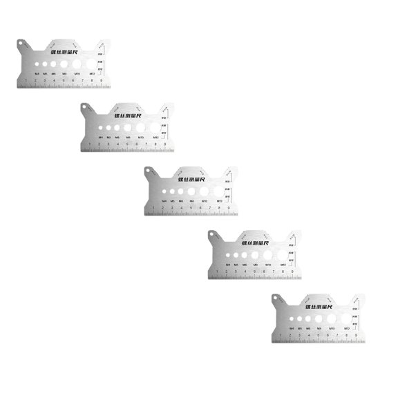 1/3/5PCS Stainless Steel Double-Sided BoltGauge Card,Quickly and Accurately Identify BoltThread and Screw Sizes,Portable BoltGauge Card,BoltMeasuring Tools,for DIY,Mechanics,Engineers