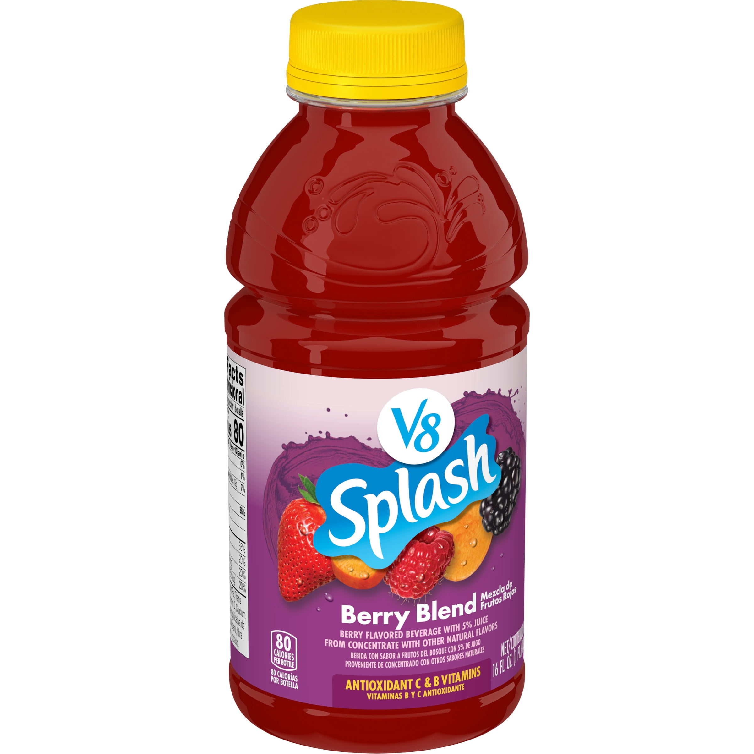 V8 Splash Berry Blend Flavored Beverage, 16 fl oz Bottle