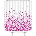thumbnail image 3 of Heart Shower Curtain Valentine''s Day Falling Red Heart Colorful Romantic Sweet Couple Fabric Bathroom Decor Curtain with Hooks,Magenta, 3 of 6