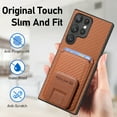 thumbnail image 5 of Allytech Card Holder Back Cover Case for Samsung Galaxy S24 Ultra, PU Leather TPU Hybrid Kickstand Anti-Scratch Shockproof Slim Vintage Phone Case for Galaxy S24 Ultra, Brown, 5 of 8