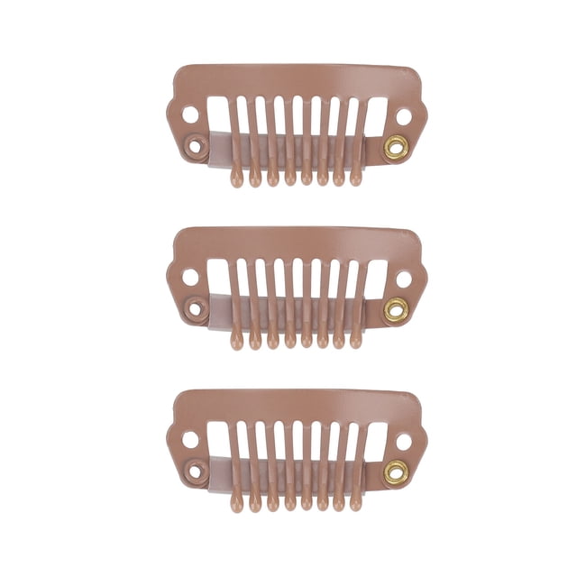 Snap Clips , Different Use Portable Snap Comb Clips For Home For Female Light Brown