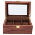 thumbnail image 1 of Wooden 3 Grid Watch Box, With Quadrate Lock Watch Box Organizer For Men, No Fading  And Scratches Watch Display For Men Watches Storage, 1 of 8