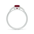 thumbnail image 2 of Angara Natural 1.25 Ct. Ruby with Diamond Solitaire Ring in Sterling Silver for Women (Ring Size: 3.5), 2 of 10
