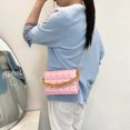 thumbnail image 4 of Bolso de mensajero de PU con patrón de cuadros retro para mujer, bolso de cadena informal (rosa) Tmvgtek Para estrenar, 4 of 9
