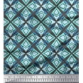 thumbnail image 1 of Soimoi Gray Rayon Crepe Fabric Arrow & Diamond Geometric Print Fabric by the Yard 46 Inch Wide, 1 of 1