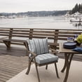 thumbnail image 2 of ARDEN Oceantex Outdoor Dining Chair Cushion Set, 21 x 38, Recycled Fabric, Water Repellent, Fade Resistant 21 x 38, Pebble Grey Stripe, 2 of 7