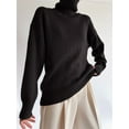 thumbnail image 6 of 2022 Winter YAMXUN Elegant Turtleneck Women Sweater Chic Soft O-Neck Knitted Basic Pullovers Loose Warm Female Knitwear Jumper, 6 of 6