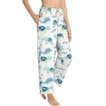 thumbnail image 2 of Uemuo Sea Turtle Pattern Women's Wide Leg Palazzo Lounge Pants with Pockets Light Weight Loose Comfy Casual Pajama Pants-Small, 2 of 9