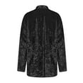 thumbnail image 3 of Womens Soft Velvet Shirt Jacket Chest Pockets Long Sleeve Lapel Collar Button Up Flannels Vintage Outfit Outwear (Small, Black), 3 of 5