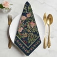 thumbnail image 2 of Black Flowers Cloth Napkins, Spring Floral Elegant Pastoral Vintage Washable and Reusable Dinner Napkins Set of 8, Table Napkin for Kitchen Party Birthday Wedding Hotel Housewarming 20"x20", 2 of 9
