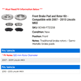 thumbnail image 2 of Front Brake Pad and Rotor Kit - Compatible with 2007 - 2015 Lincoln MKX 2008 2009 2010 2011 2012 2013 2014, 2 of 2