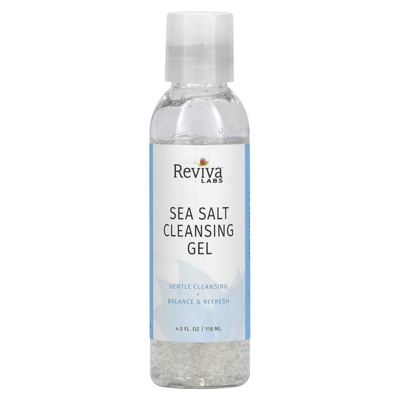 Reviva Labs Sea Salt Face Wash, 4 fl oz Gel – Gentle Facial Cleanser with Mineral-Rich Sea Salt