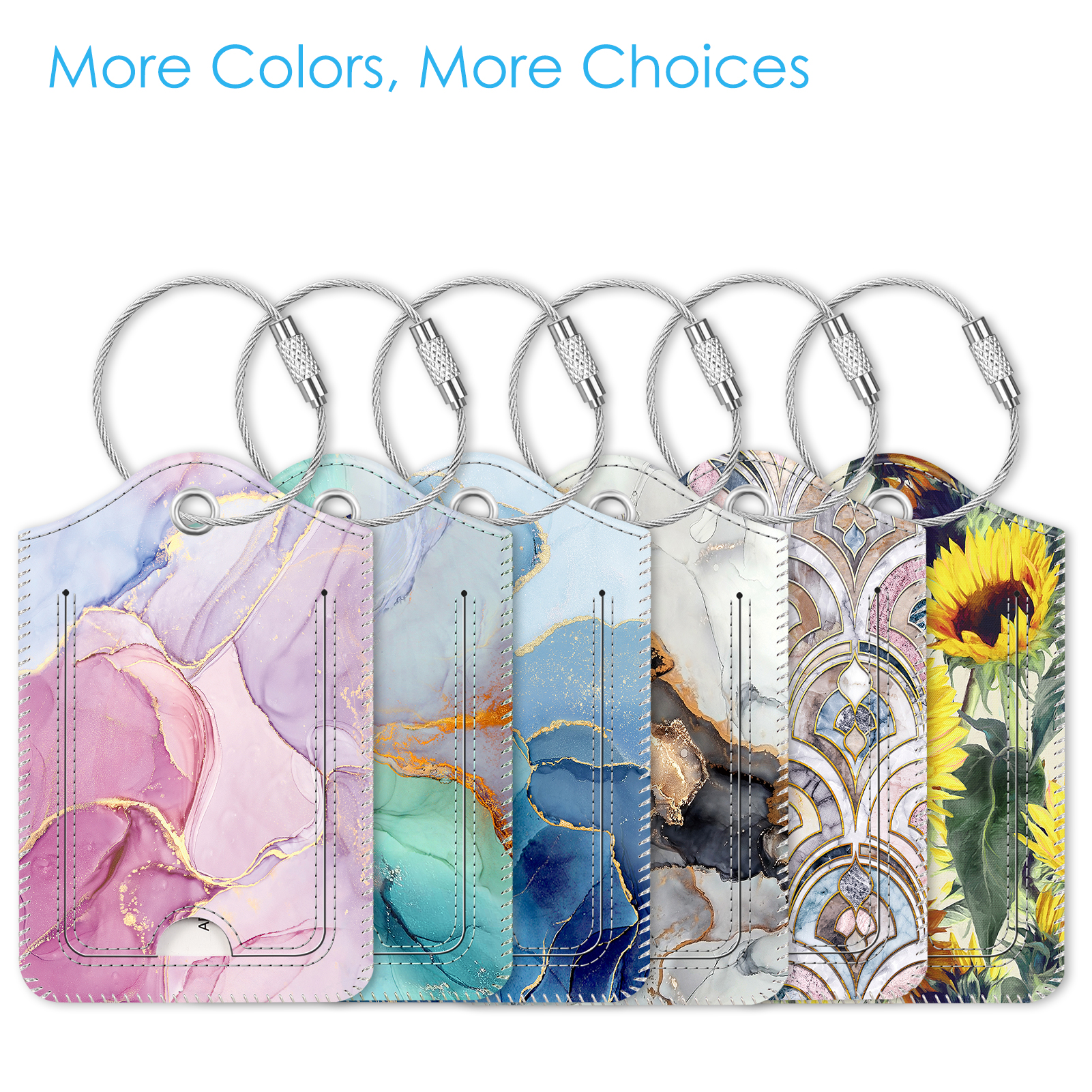 Fintie 2-Pack Luggage Tags, Glittering Marble photo 4
