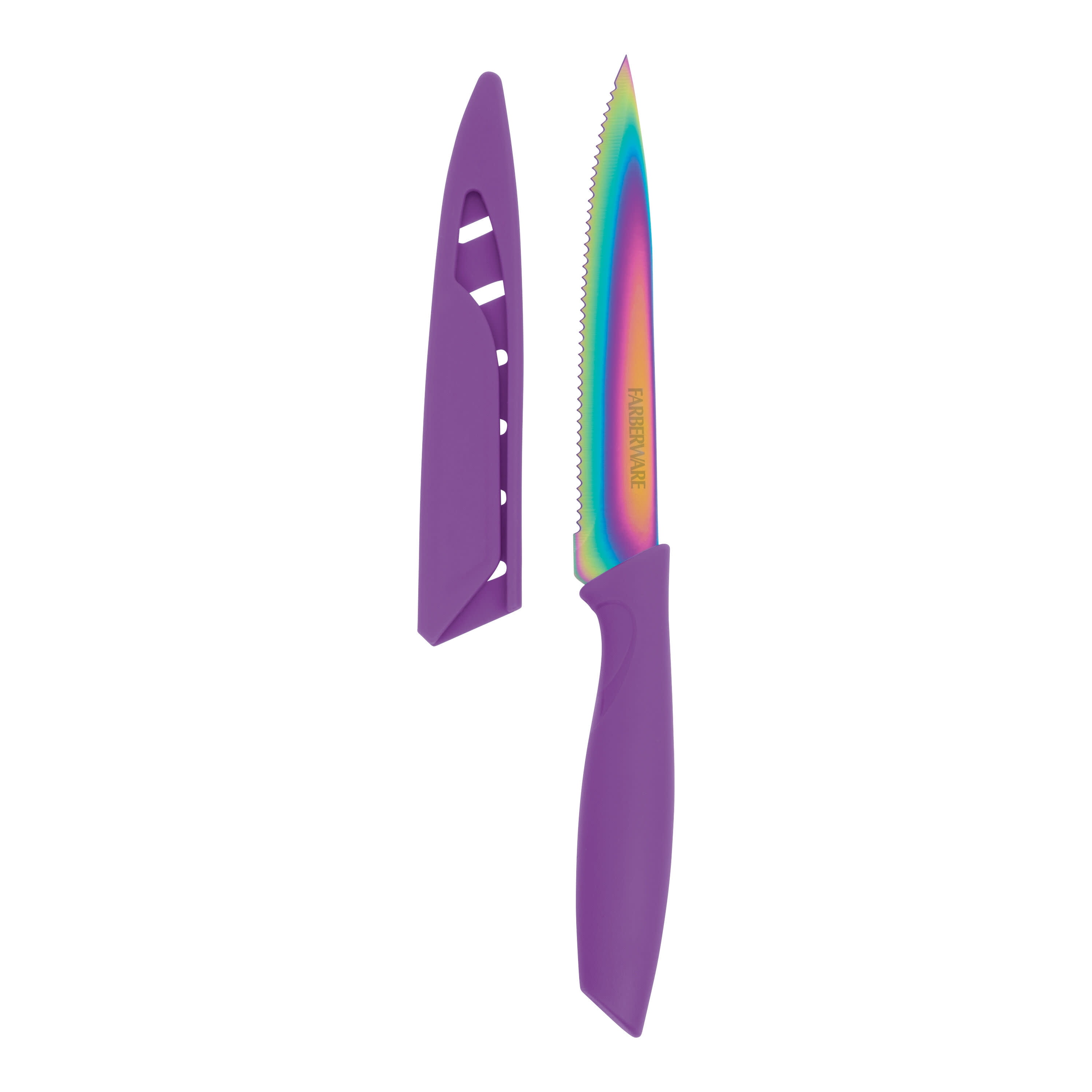 Farberware 3-piece Chef Set with Rainbow Titanium Blade, Navy