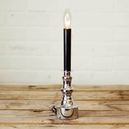 Event Decor Taper Stick Candle Flameless 12 inch Indoor Plugin Black