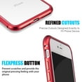 thumbnail image 6 of Nakedcellphone [Red] MAGNETIC Snap-On Case Aluminum Cover with Transparent Rear 9H Hard TEMPERED GLASS Clear Protector for Apple iPhone 8, iPhone 7, 6 of 8