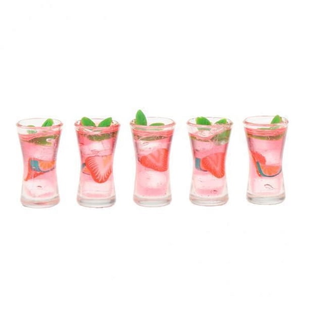 Paquete de 5 vasos de cóctel en miniatura Baoblaze para casa de muñecas escala 1/12