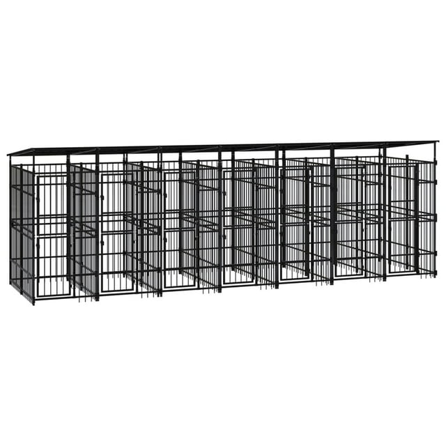 vidaXL Niche pour Chien d'Extérieur avec Toit en Acier 12.9 M2
