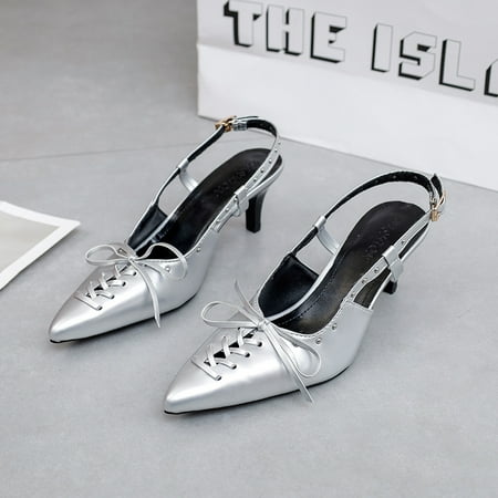 

Fashion Shoes Summer New Mary Jane Pointed Toe Strap Bow Muller High Heel Sandals Women s Gift