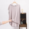 thumbnail image 5 of Jalioing Women's Summer Hooded Tops Plus Size Fashion Casual Short Sleeve Shirts Oversized Comfy Lounge Hoodies, 5 of 6