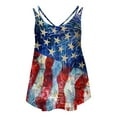 thumbnail image 6 of SOOMLON Plus Size Fourth of July Cute Summer Tops for Women Tank Tops Eyelet Spaghetti Strap Distressed Usa Flag Shirts Crew Neck 4th of July Tops Sleeveless T-Shirt Juniors Tee Blouse Outfits, 6 of 6