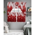 thumbnail image 5 of Red Christmas Swag Valance and Tier Curtains 36'' Length Set, Xmas Balls Snowflake Silver Pine Needles Light Filtering Kitchen Curtains, Tier Curtain Valances for Bathroom/Living Room/Bedroom/Café, 5 of 6