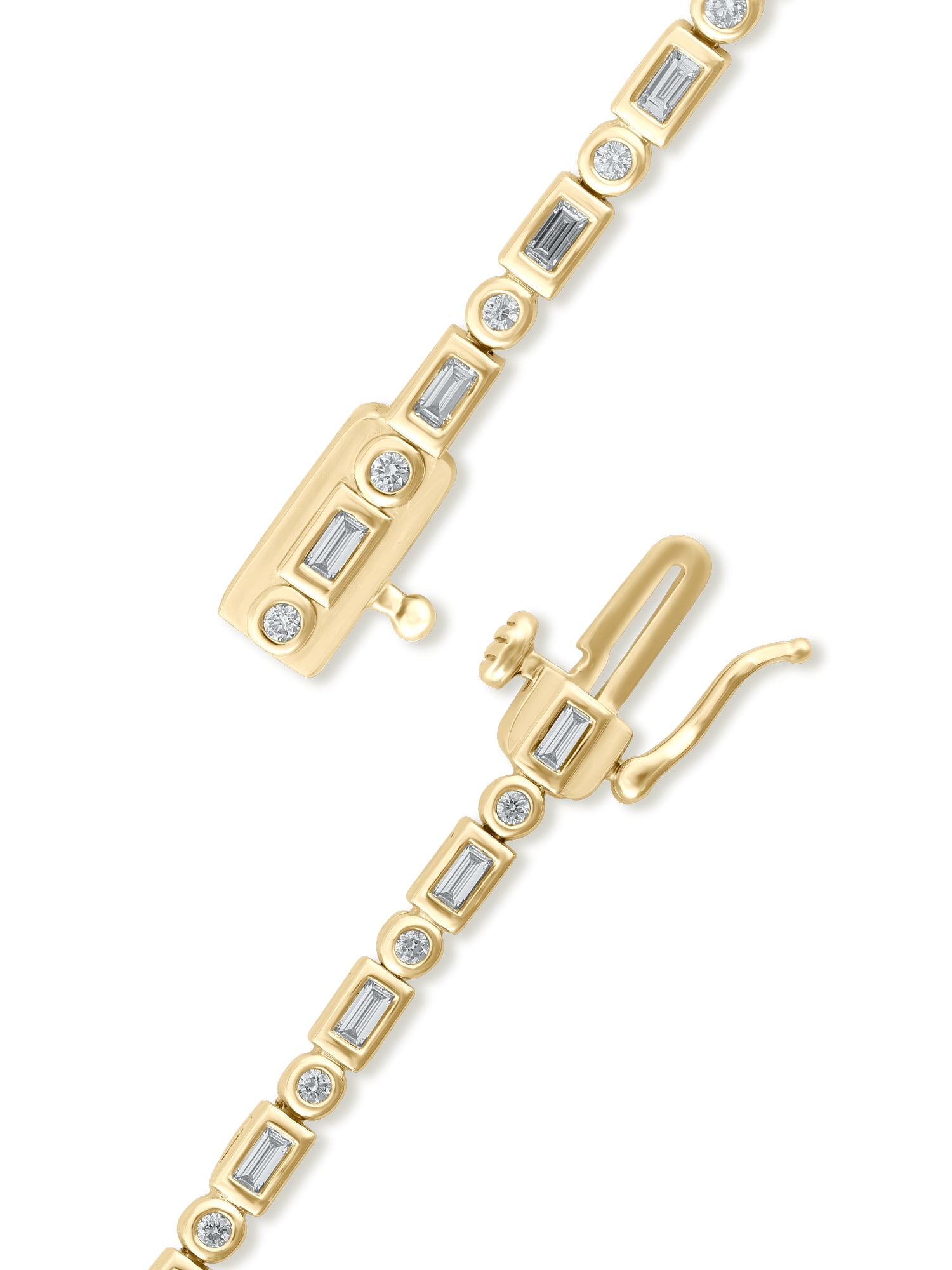 Brilliance Fine Jewelry 1 Carat Lab Grown Diamond Women Tennis Bracelet in 14KT Gold Plated Silver