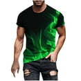 thumbnail image 2 of Leesechin Men's Flames Graphic Print T Shirt Short Sleeve Round Neck Tees Basic Classic T Shirts Casual Tops, 2 of 5