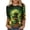 #109-Multicolor, variant on TaTaai St. Patrick's Day Women's Casual Print Round Neck 3/4 Sleeve T-Shirt Loose Top Gift
