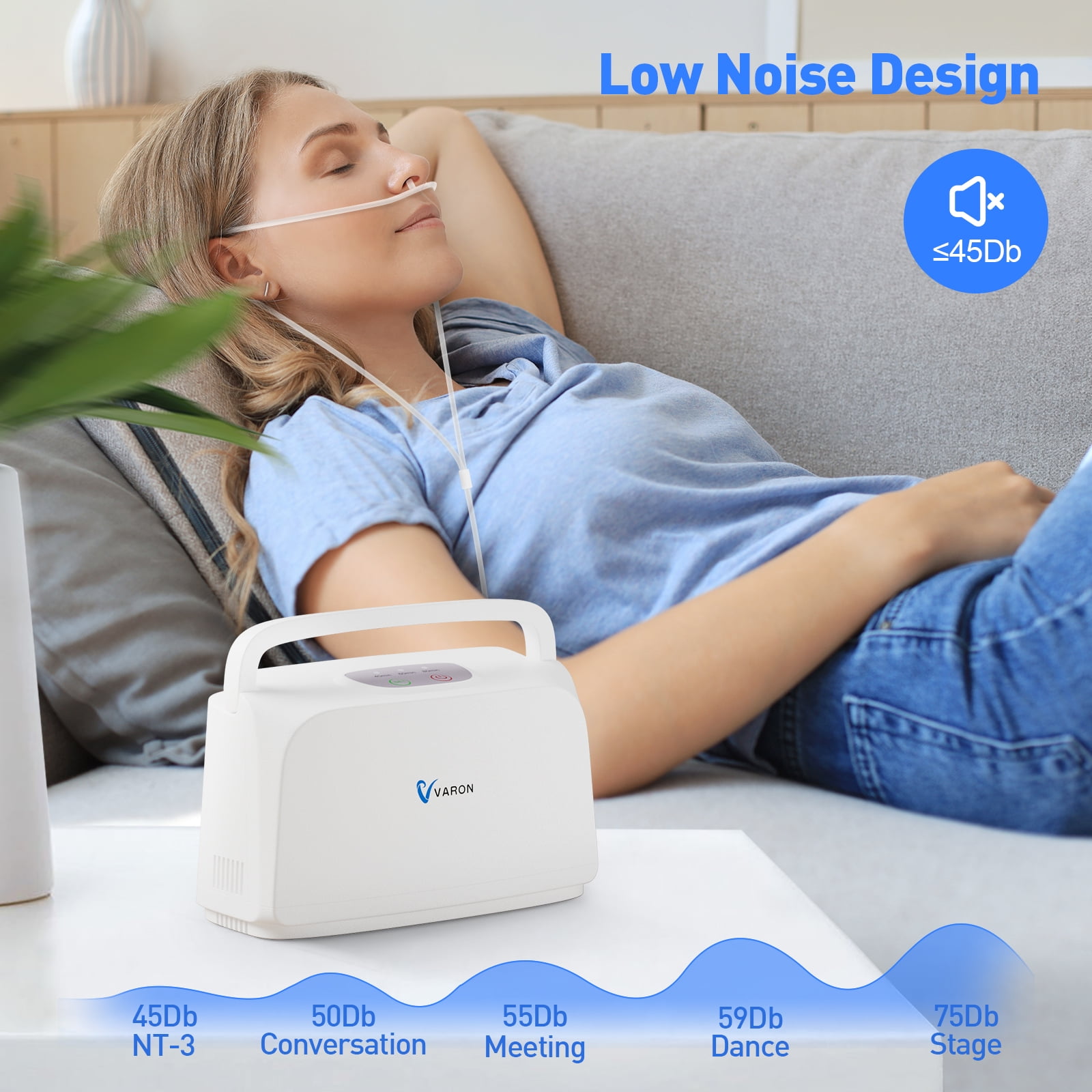 Nantfun 33% 3LOxygen&generator Tube &𝗐𝗂th Accessories-(lightweight) Quiet(3charging mode) Concentrator for Home use&Travel Use ma G43