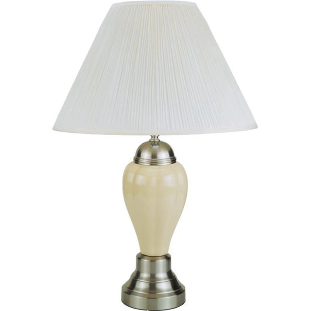 Q-Max 706117SNIV Lampe de Table Ivoire de 27 Pouces