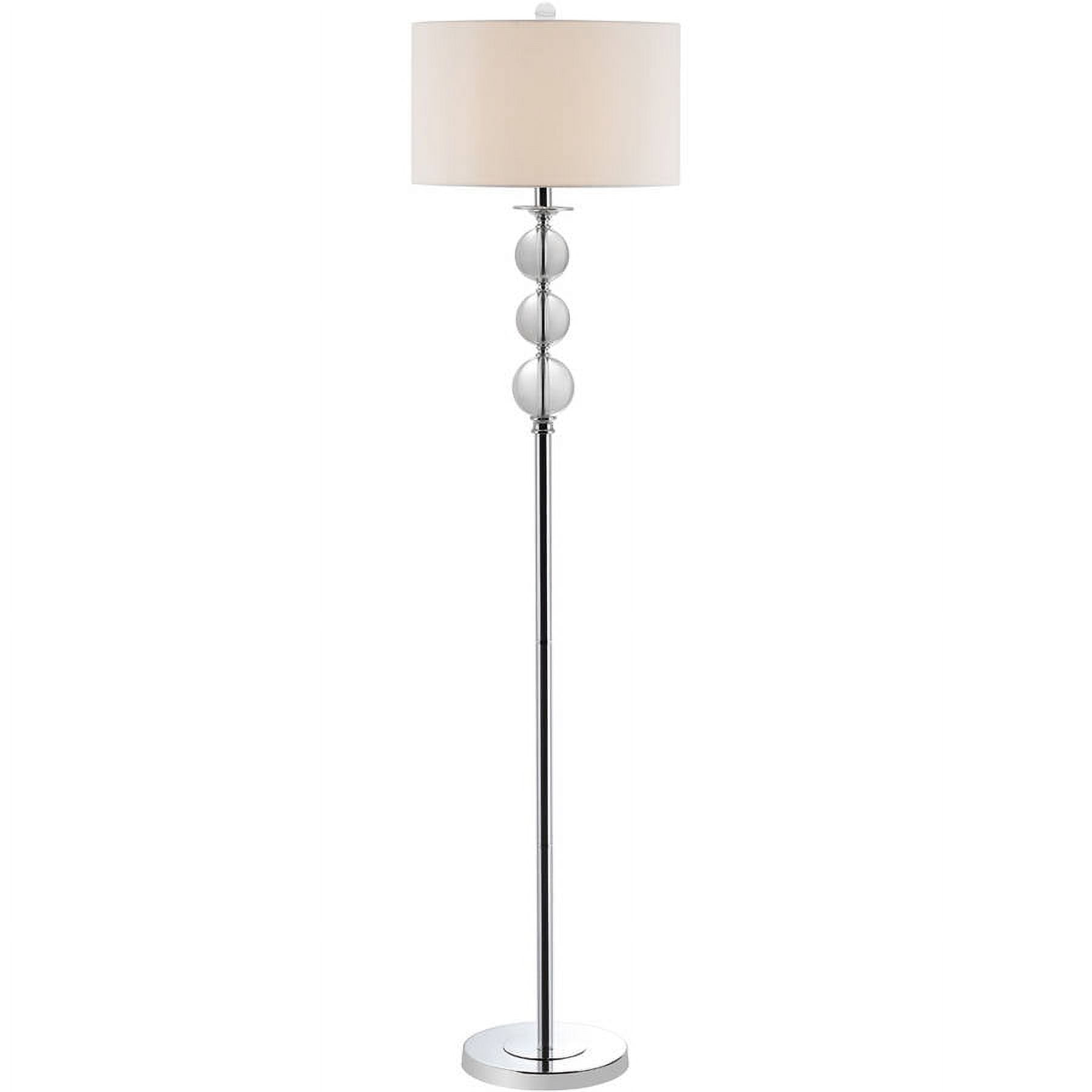 Safavieh Pippa 61 in. H Glass Globe Floor Lamp, Clear/Off-White Shade