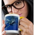 thumbnail image 2 of 3drose, Great White Shark, 11oz Two-tone Yellow Mug, 2 of 6