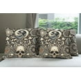 thumbnail image 6 of Ambesonne Gothic Art Throw Pillow Cover 4 Pack, Mushroom Skulls Occult, 18", Eggshell and Charcoal Grey, 6 of 7
