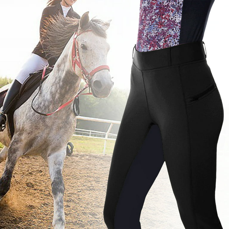 Competition Horse Riding Tights White, Phone Pockets