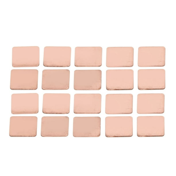 Almohadilla para disipador de calor de CPU, 20 piezas Almohadilla para disipador de calor de cobre Almohadilla para disipador de calor de cobre Diseño de clase mundial