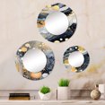 thumbnail image 1 of Designart "Whimsical Pastel Abstract With Blue Black & Gold Spots X" Modern Geometric Round Mirror Set Of 3 - Modern Gold Round Office Wall Mounted Mirror Set, 1 of 5