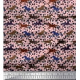thumbnail image 1 of Soimoi Cotton Jersey Fabric Leaves & Running Horse Animal Print Fabric by The Yard 58 Inch Wide, 1 of 1