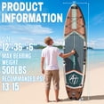 thumbnail image 3 of Ultifit Inflatable Paddle Board Extra Wide 500 Lbs Capacity Anti-Slip Design with SUP Accessories and Seat 12' x 36", 3 of 6