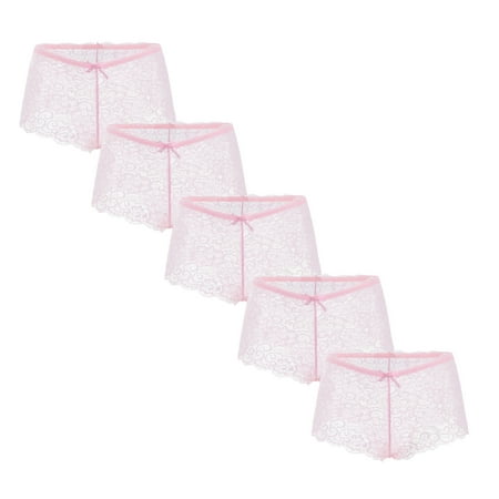 

Rovga Underpants 5Pcs Women Ladies Ultra Soft Seamless Bikini Assorted Boxer Brief Lace Panties Underwear Panties For Women