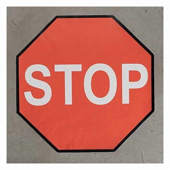 Shieldmark Floor Stop Sign,16x16in,Indstrl Compsite STP16