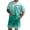 Green, variant on Men's New York Sleepless City Print Crewneck T-Shirt and Drawstring Shorts Set, Black-White Gradient 2-Piece Casual Tracksuit