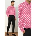 thumbnail image 5 of Unique Bargains Men's Polka Dots Dress Shirt Button Down Long Sleeve Casual Shirts S Pink, 5 of 6
