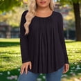 thumbnail image 2 of Mujeres de Manga Larga Tops Casual de Moda Gradiente Impresión Cuello Redondo Plegado Tamaño Superior para Uso Diario Y de Fiesta, 2 of 6