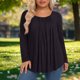 thumbnail image 5 of Mujeres de Manga Larga Tops Casual de Moda Gradiente Impresión Cuello Redondo Plegado Tamaño Superior para Uso Diario Y de Fiesta, 5 of 6